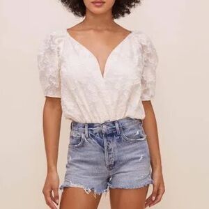 ASTR the Label Colby Floral Jacquard Bodysuit Size S